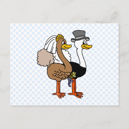 Carte Postale Ostrichs mariés (Devant)