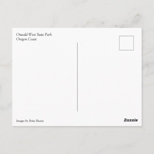 Carte Postale Oswald West State Park, Oregon Coast (Dos)
