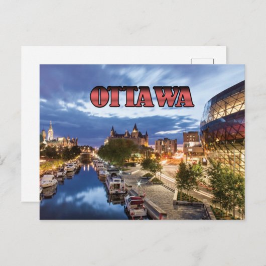Carte Postale Ottawa au crépuscule (Devant / Derrière)