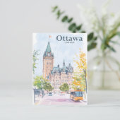 Carte Postale Ottawa Canada Illustration de peinture Gouache Voy (Debout devant)