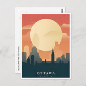 Carte Postale Ottawa Canada Vintage voyage illustration retro (Devant / Derrière)