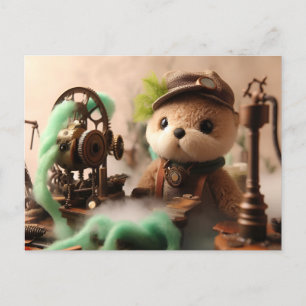 Carte Postale Otter adorable Steampunk fonctionne sur les machin