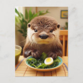 Carte Postale Otter Avec Salade D'Algues (Devant)