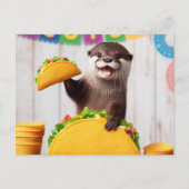 Carte Postale Otter Avec Tacos (Devant)