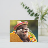 Carte Postale Otter Avec Tacos Adorable (Debout devant)