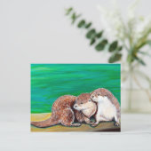 Carte Postale Otter Best Friends Peinture (Debout devant)