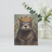Carte Postale Otter dans une couronne (Debout devant)