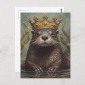 Carte Postale Otter dans une couronne (Devant / Derrière)