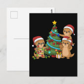 Carte Postale Otter de Noël Enfants Cadeau de Noël Otter de mer (Devant / Derrière)