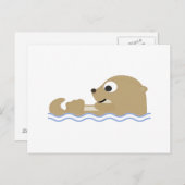 Carte Postale Otter flottante mignonne (Devant / Derrière)