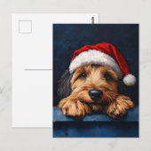 Carte Postale Otterhound Dans Un Chapeau De Père Noël (Devant / Derrière)