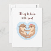 Carte Postale Otterly En Amour Avec Toi, mignon Otter Love Pun (Devant / Derrière)