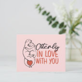 Carte Postale Otterly In Love Otter Pun Drôle Saint Valentin (Debout devant)