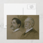 Carte Postale Otto von Bismarck et son Fils Herbert (Devant / Derrière)
