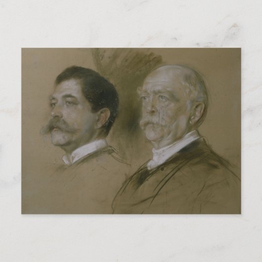Carte Postale Otto von Bismarck et son Fils Herbert (Devant)