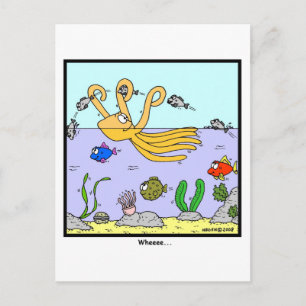 Carte Postale Où : Caricature de pieuvre