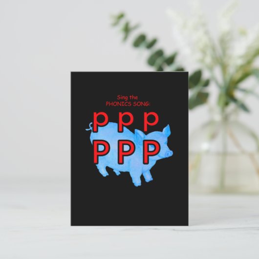 carte postale ou carte éclair de phonétique (Debout devant)