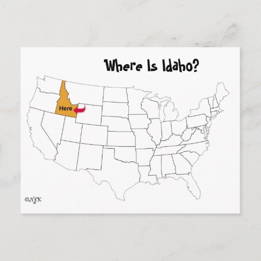 Carte Postale Où Est Idaho ? (Devant)