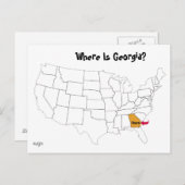 Carte Postale Où Est La Géorgie ? (Devant / Derrière)