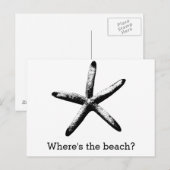Carte Postale Où est la plage ? (Devant / Derrière)