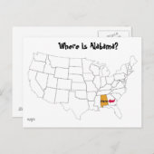 Carte Postale Où Est L'Alabama ? (Devant / Derrière)