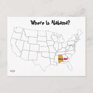 Carte Postale Où Est L'Alabama ?
