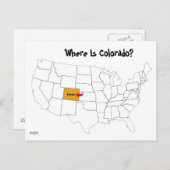 Carte Postale Où Est Le Colorado ? (Devant / Derrière)