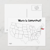 Carte Postale Où Est Le Connecticut ? (Devant / Derrière)