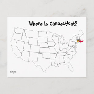 Carte Postale Où Est Le Connecticut ?