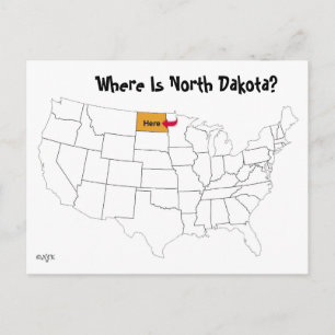 Carte Postale Où Est Le Dakota Du Nord ?