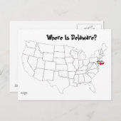 Carte Postale Où Est Le Delaware ? (Devant / Derrière)