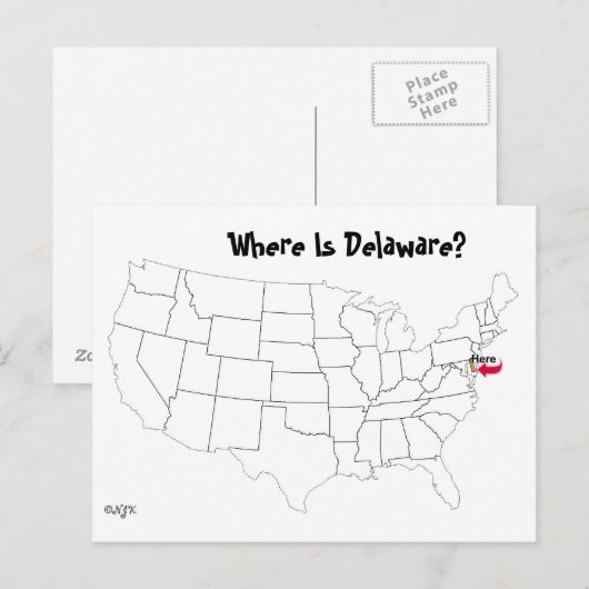 Carte Postale Où Est Le Delaware ? (Devant / Derrière)