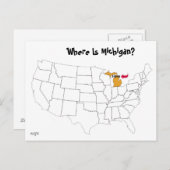 Carte Postale Où Est Le Michigan ? (Devant / Derrière)