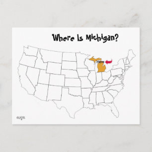 Carte Postale Où Est Le Michigan ?