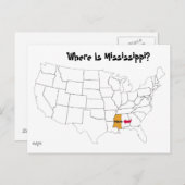 Carte Postale Où Est Le Mississippi ? (Devant / Derrière)