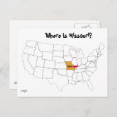 Carte Postale Où Est Le Missouri ? (Devant / Derrière)