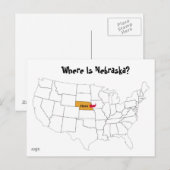 Carte Postale Où Est Le Nebraska ? (Devant / Derrière)