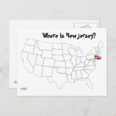 Carte Postale Où Est Le New Jersey ? (Devant / Derrière)