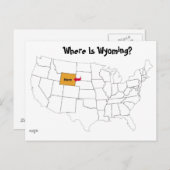 Carte Postale Où Est Le Wyoming ? (Devant / Derrière)