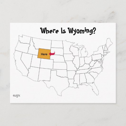 Carte Postale Où Est Le Wyoming ? (Devant)