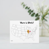 Carte Postale Où Est L'Illinois ? (Debout devant)