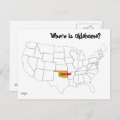Carte Postale Où Est L'Oklahoma ? (Devant / Derrière)