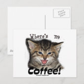 Carte Postale Où est mon chat café (Devant / Derrière)