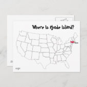 Carte Postale Où Est Rhode Island ? (Devant / Derrière)