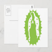 Carte Postale OU Lady Guadalupe Moderne vert citron (Devant / Derrière)