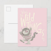 Carte Postale Où les choses sauvages sont citées - rose (Devant / Derrière)