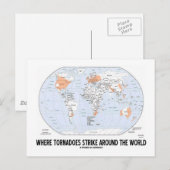 Carte Postale Où Les Tornades Frappent Dans Le Monde (Carte) (Devant / Derrière)