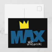 Carte Postale Où sont les monstres | Max et couronne (Devant / Derrière)