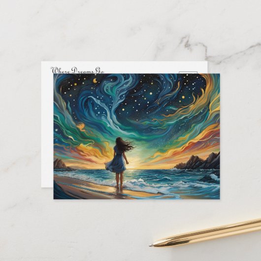 Carte Postale Où vont les rêves (Devant/Arrière en situation)