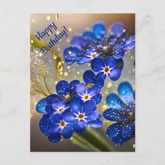 Carte Postale Oubliez-moi-fleur pas avec accents or (Devant)